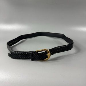 Crown Pacific Genuine Snakeskin Black Belt, Size L